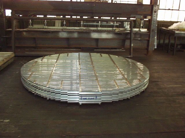 Mist eliminator about 6 feet in diameter on shop floor