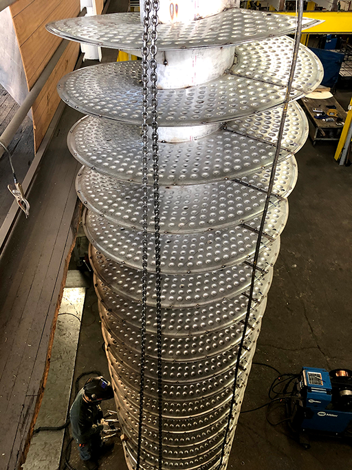 top of vibratory feeder tracks in-progress