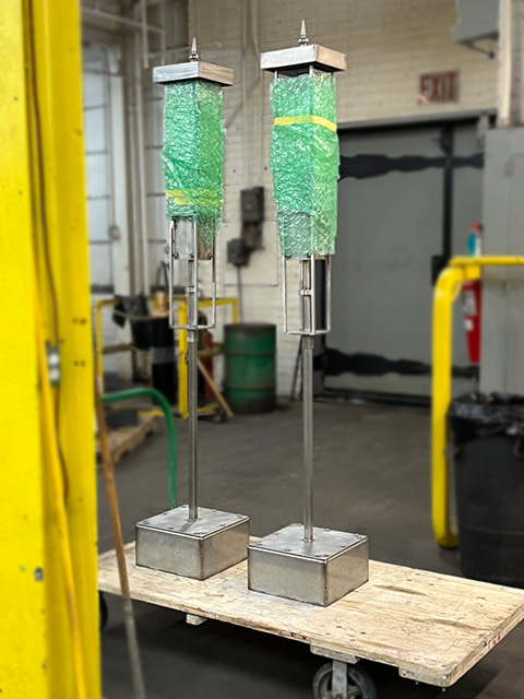 Light (torch) stands in stainless steel