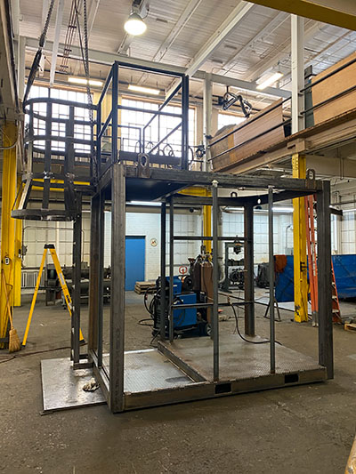 machine base assembly  in-progress on shop floor